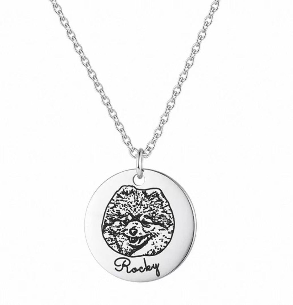 Engraved Disc Necklace