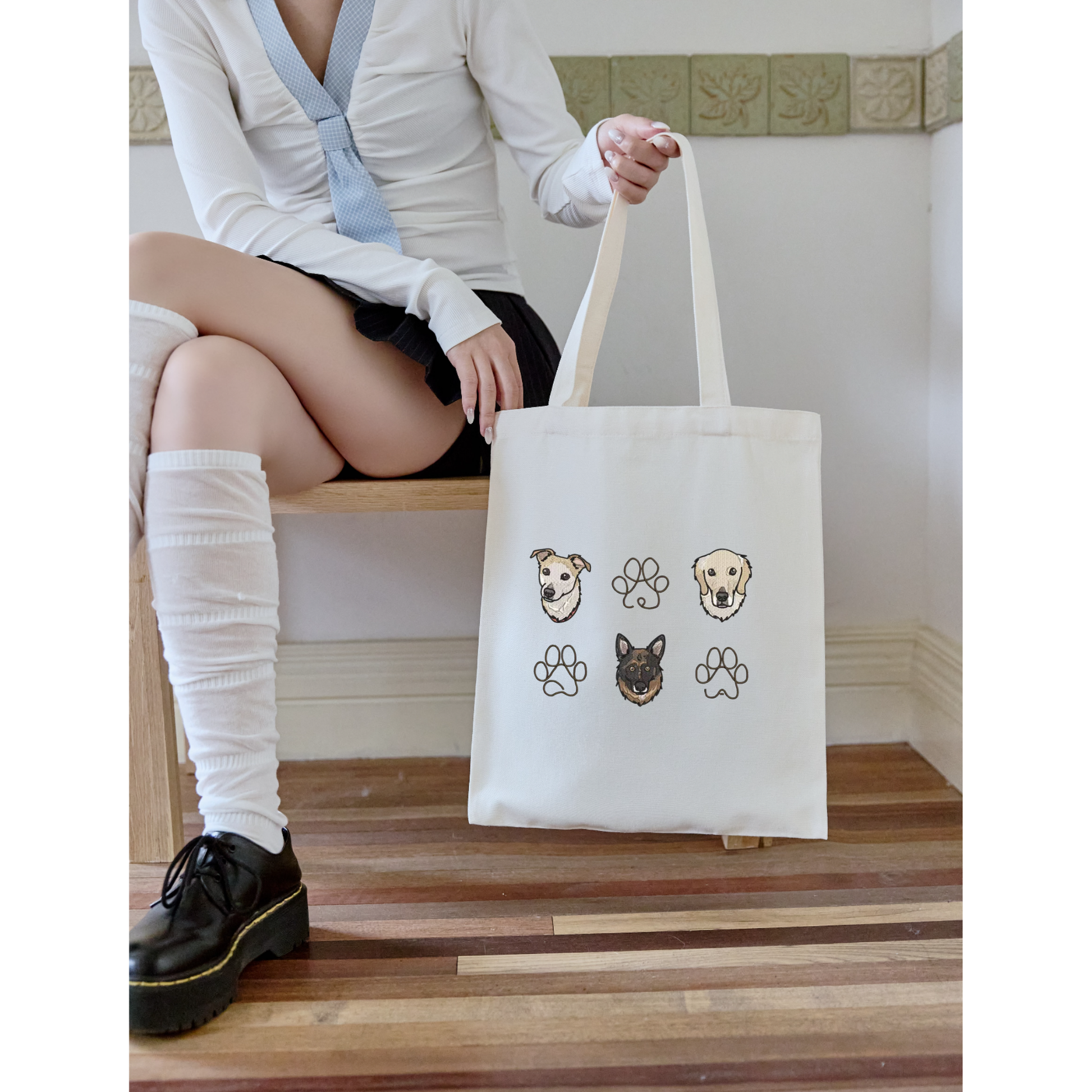 Custom Pet Portrait Tote Bag