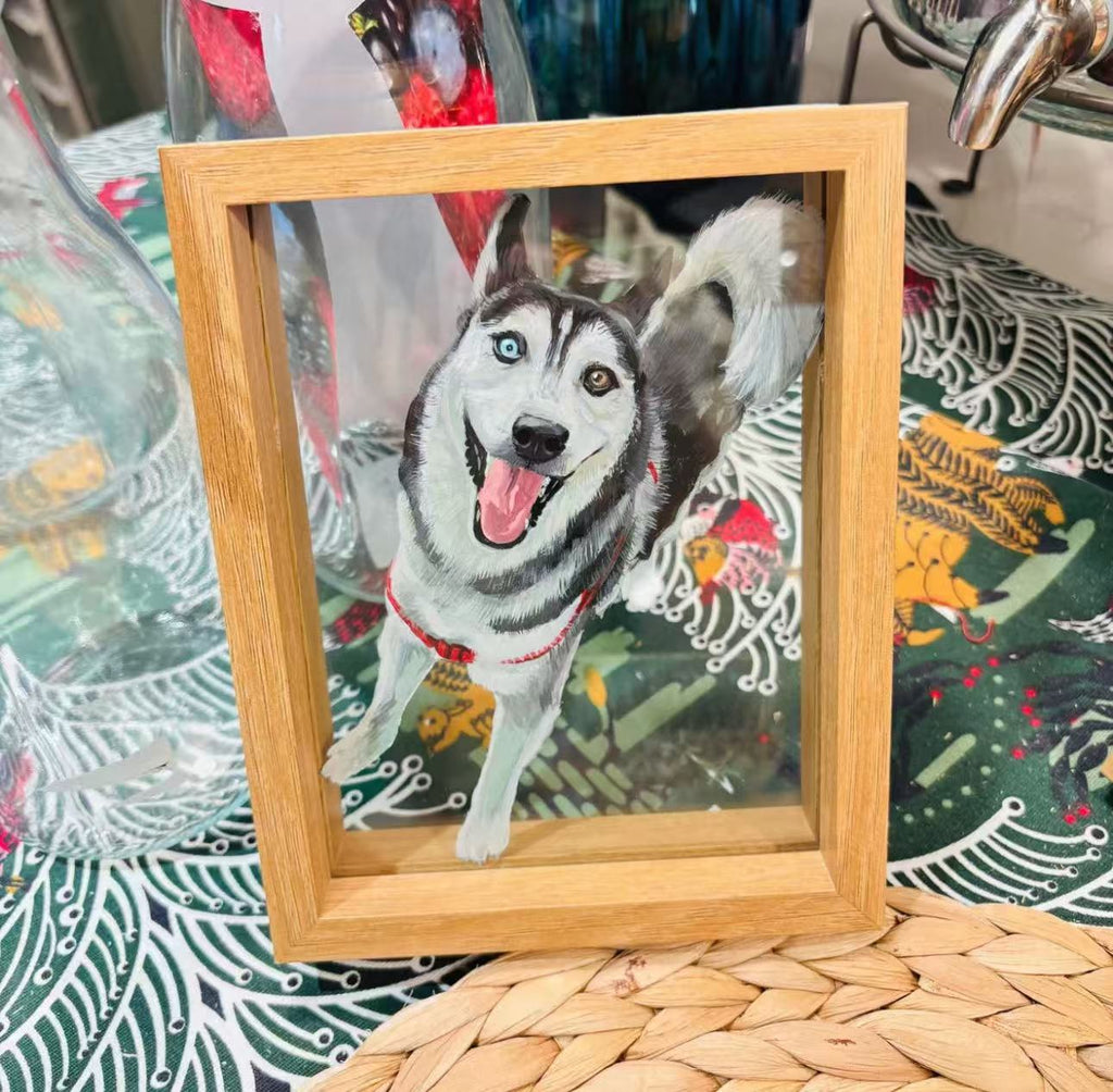 Custom One Pet Shadow Box Art