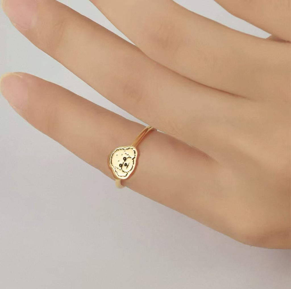 Custom One Pet Portrait Band Ring