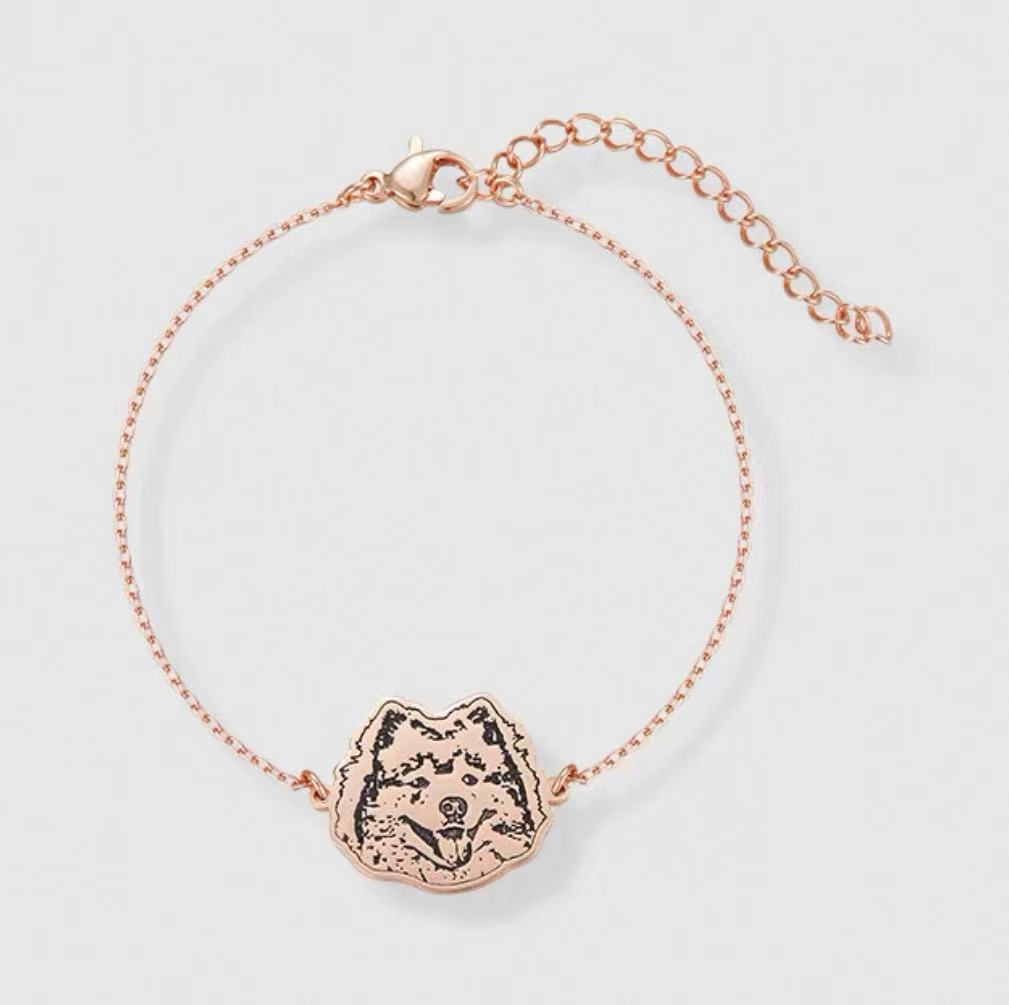 Two Pet Head Portrait Charm Bracelet