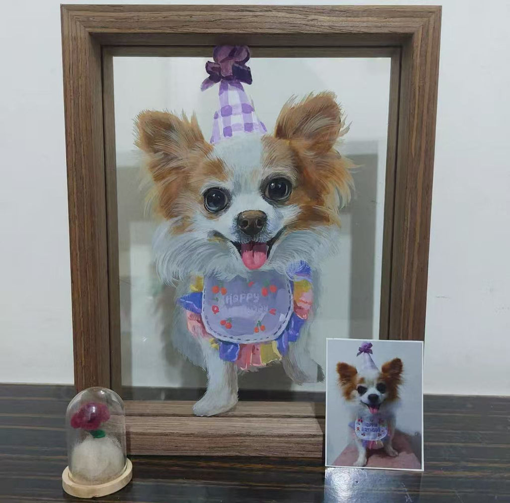 Custom One Pet Shadow Box Art