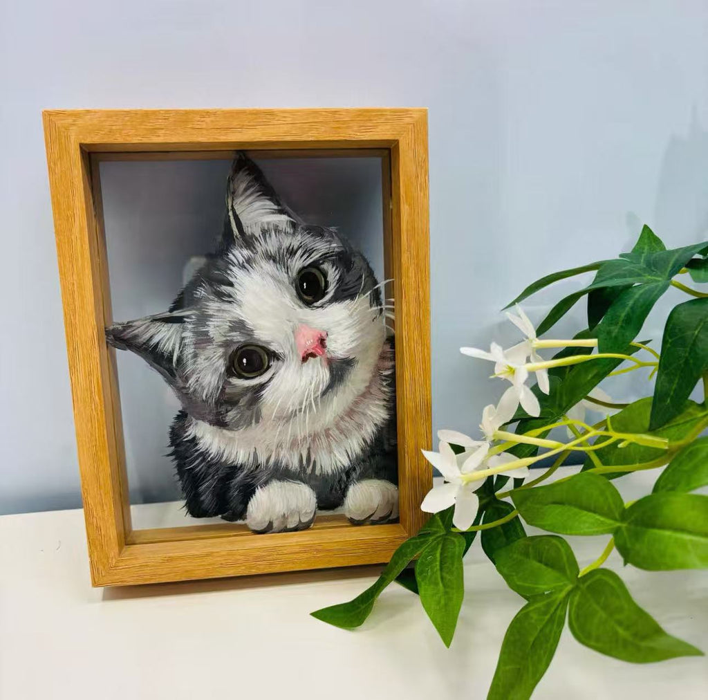 Custom One Pet Shadow Box Art