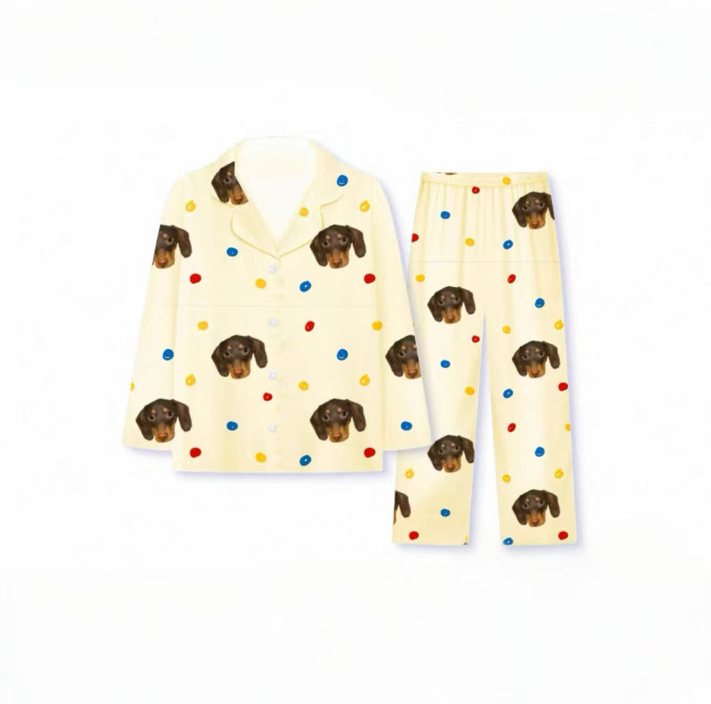 Custom Pet Photo Portrait Milk Silk Pyjamas