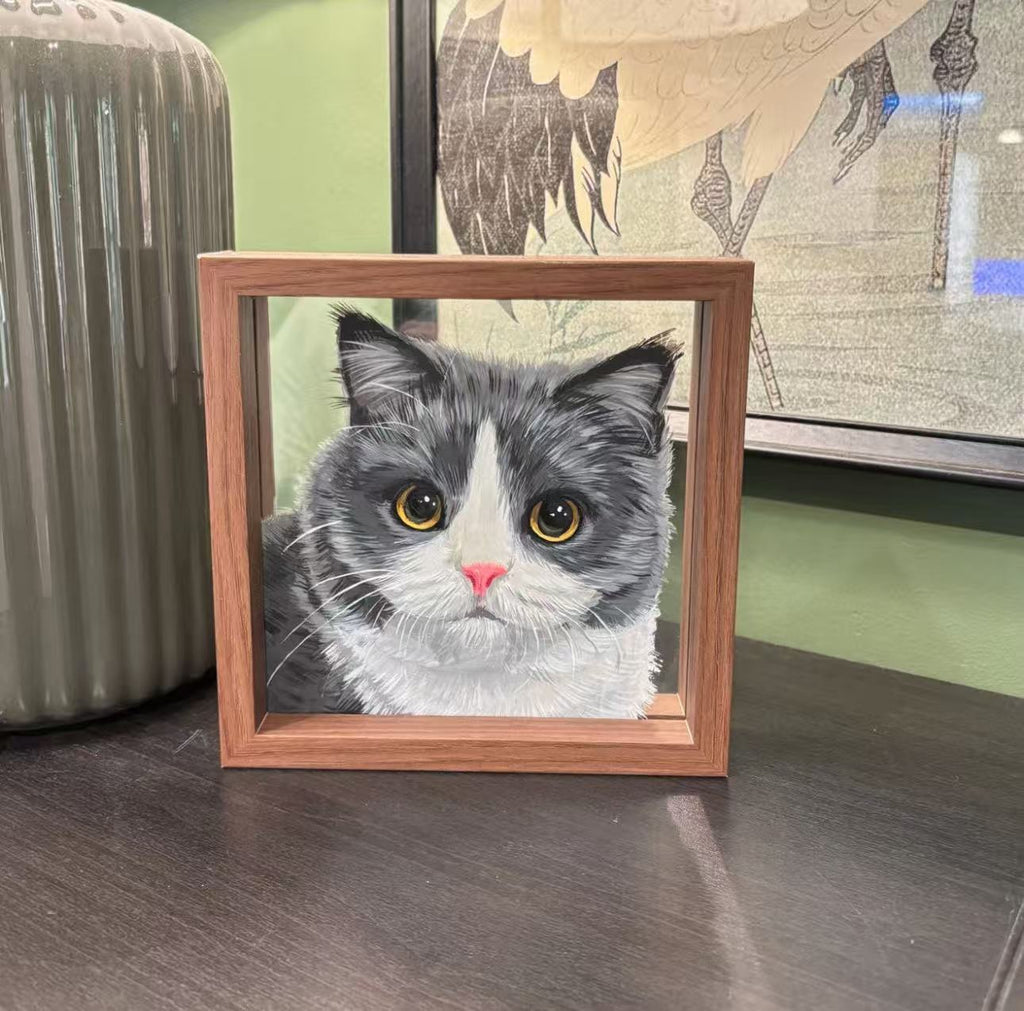 Custom One Pet Shadow Box Art