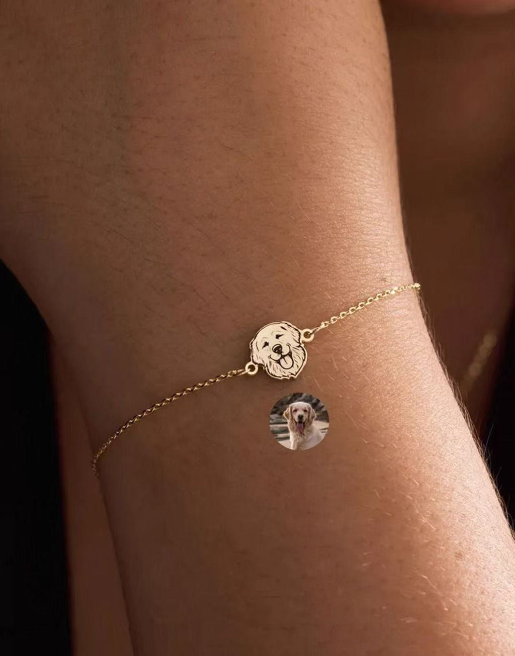 Customized personalized one pet photo bracelet