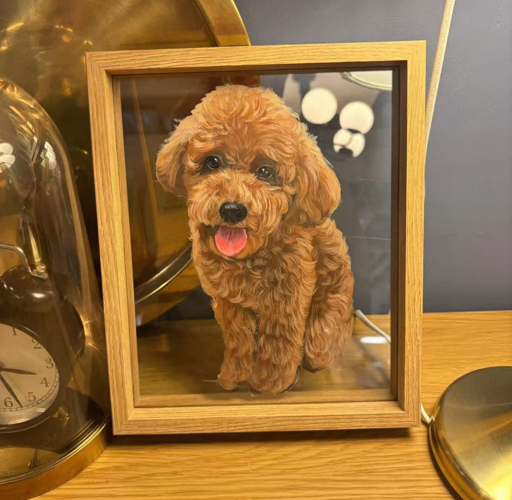 Custom One Pet Shadow Box Art