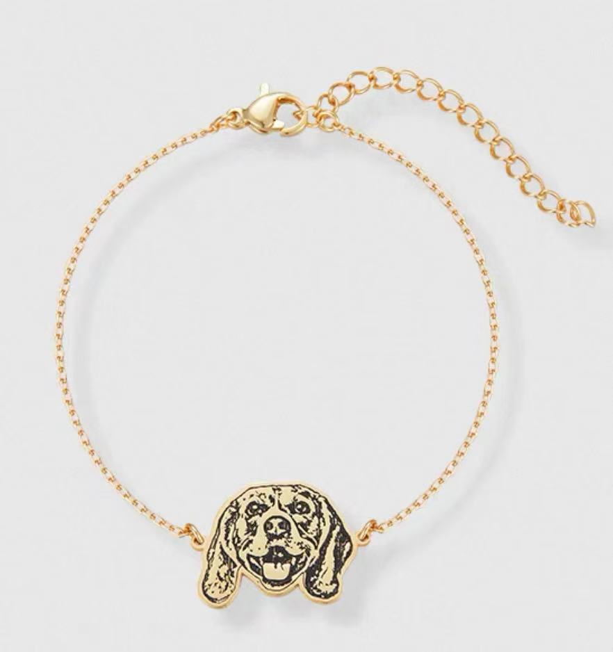 Two Pet Head Portrait Charm Bracelet